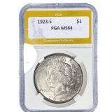 1923-S Silver Peace Dollar PGA MS64