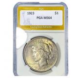 1923 Silver Peace Dollar PGA MS64