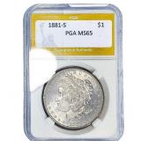 1881-S Morgan Silver Dollar PGA MS65