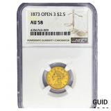 1873 $2.50 Gold Quarter Eagle NGC AU58