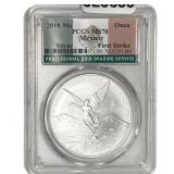 2018-Mo Silver Mexico Onza PCGS MS70