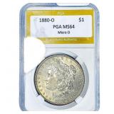 1880-O Morgan Silver Dollar PGA MS64 Micro O