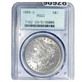 1885-O Morgan Silver Dollar PCGS MS63