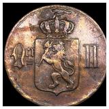 1876 Norway Bronze 5 Ore