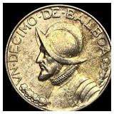 1933 Panama Silver 10 Balboa