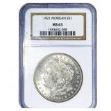 1921 Morgan Silver Dollar NGC MS63