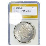 1879-S Morgan Silver Dollar PGA MS65