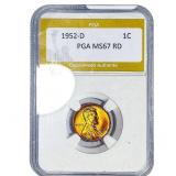 1952-D Wheat Cent PGA MS67 RD