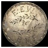 1885 Mexico Silver 25 Centavos -Love Token