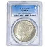 1921 Morgan Silver Dollar PCGS MS64