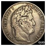 1844 France Silver 5 Francs