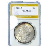 1881-S Morgan Silver Dollar PGA MS65
