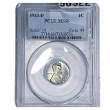 1943-D Wheat Cent PCGS MS66