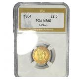 1804 $2.50 Gold Quarter Eagle PGA MS60