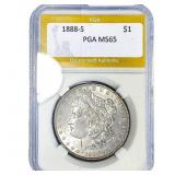 1888-S Morgan Silver Dollar PGA MS65