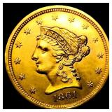 1861 $2.50 Gold Quarter Eagle