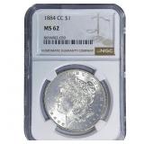 1884-CC Morgan Silver Dollar NGC MS62