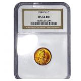1946-S Wheat Cent NGC MS66 RD
