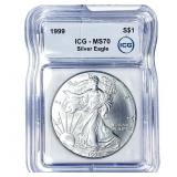 1999 Silver Eagle ICG MS70