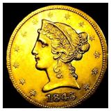 1845 $5 Gold Half Eagle
