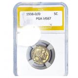 1938-D/D Buffalo Nickel PGA MS67
