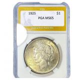 1925 Silver Peace Dollar PGA MS65