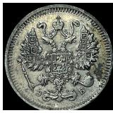 1909 Russia Silver 10 Kopeks