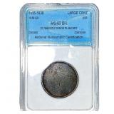 1835-1839 Coronet Head Large Cent NNC MS62 BN