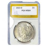 1923-D Silver Peace Dollar PGA MS64