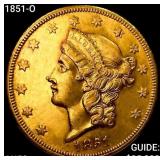 1851-O $20 Gold Double Eagle CHOICE AU