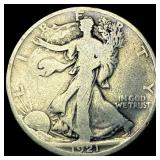 1921-D Silver Walking Liberty Half Dollar  LIGHTL