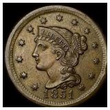 1851 Braided Hair Large Cent UNCIRCULATED