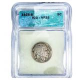 1925-S Buffalo Nickel ICG VF25