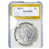 1935-S Silver Peace Dollar PGA MS65