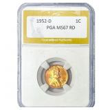 1952-D Wheat Cent PGA MS67 RD