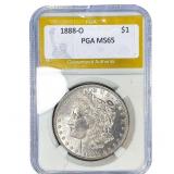 1888-O Morgan Silver Dollar PGA MS65