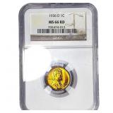 1936-D Wheat Cent NGC MS66 RD