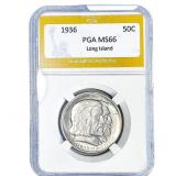 1936 Long Island Half Dollar PGA MS66