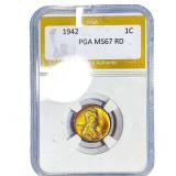1942 Wheat Cent PGA MS67 RD