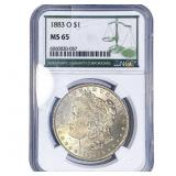 1883-O Morgan Silver Dollar NGC MS65
