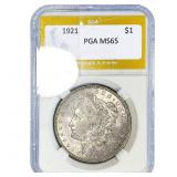 1921 Morgan Silver Dollar PGA MS65