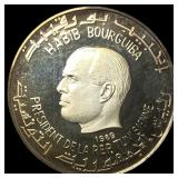 1969 Tunisia Silver Dinar CH Proof Toned