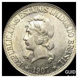 1907 Brazil Silver 1000 Reis