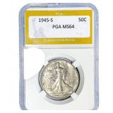 1945-S Walking Liberty Half Dollar PGA MS64