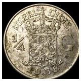 1938 Netherlands East Indies 1/4 Gulden