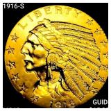 1916-S $5 Gold Half Eagle UNCIRCULATED