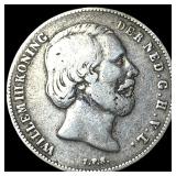 1861 Netherlands Silve 1/2 Gulden
