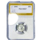 1945 Mercury Silver Dime PGA MS67
