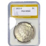 1922-D Silver Peace Dollar PGA MS64