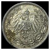 1916 Germany Silver 1/2 Mark